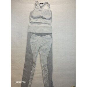 O to ® ribbed SPORTS BRA AND LEGGINGS SET Size M #Y2KFashion